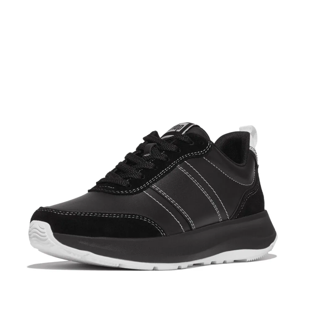 รองเท้าผ้าใบ ผู้หญิง รุ่น F-MODE CONTRAST-STITCH LEATHER FLATFORM SNEAKERS