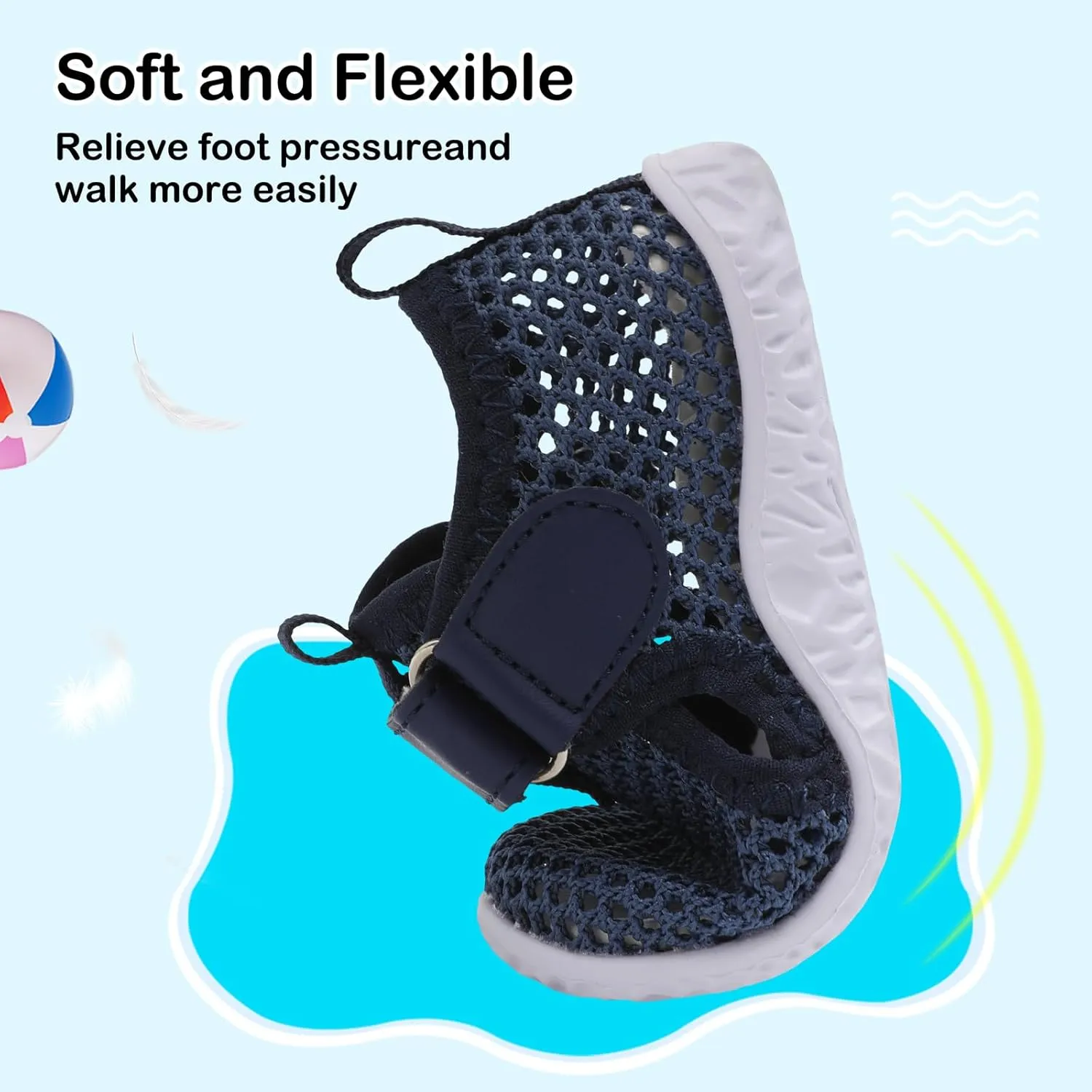 Besroad Toddler Water Shoes Boys Girls Swim Aqua Shoes Breathable Quick Dry Barefoot Sandals for Beach Swimming Pool