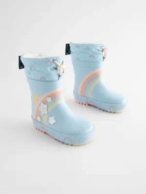 Blue Rainbow Cuff Wellies