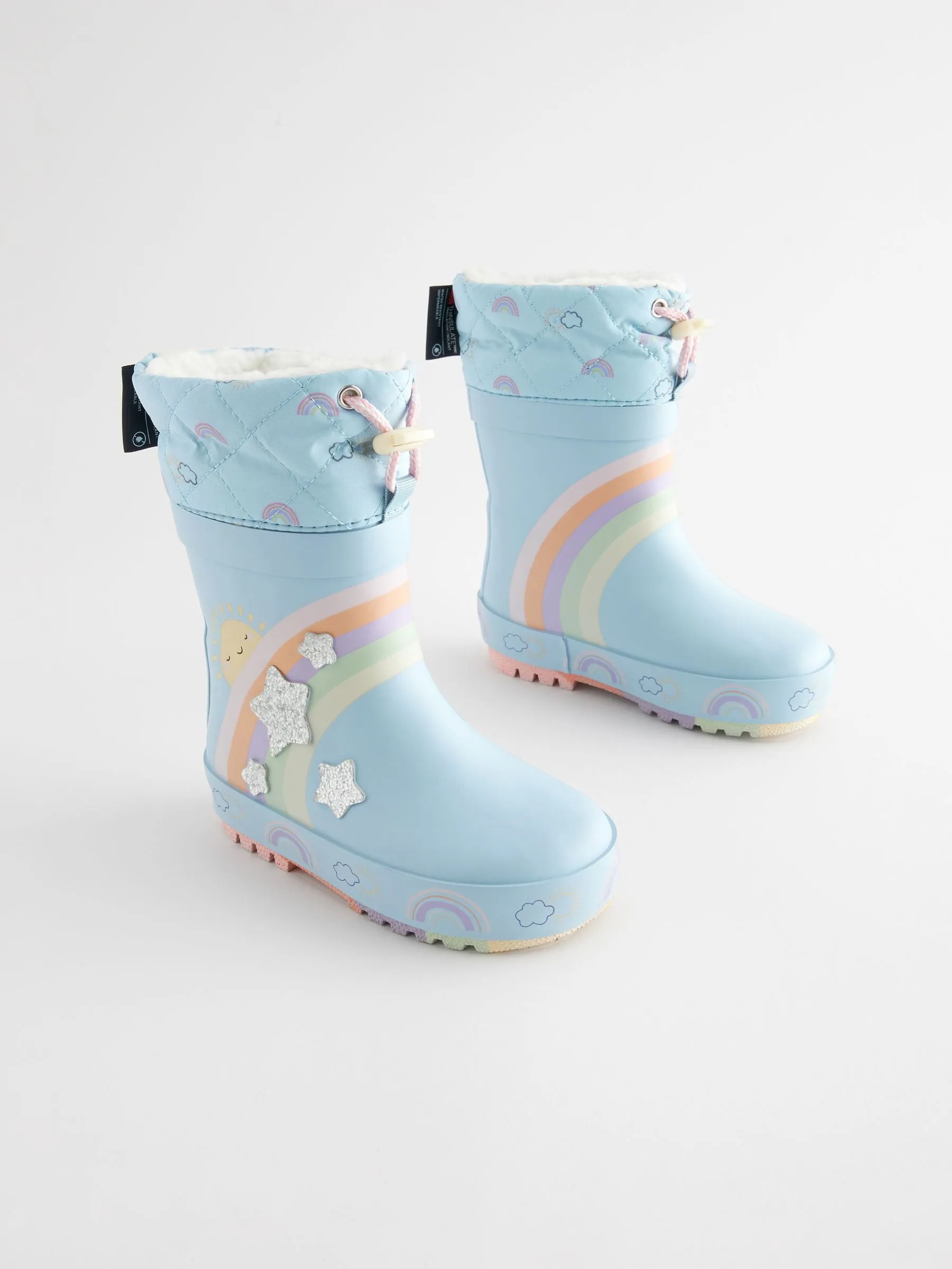 Blue Rainbow Cuff Wellies
