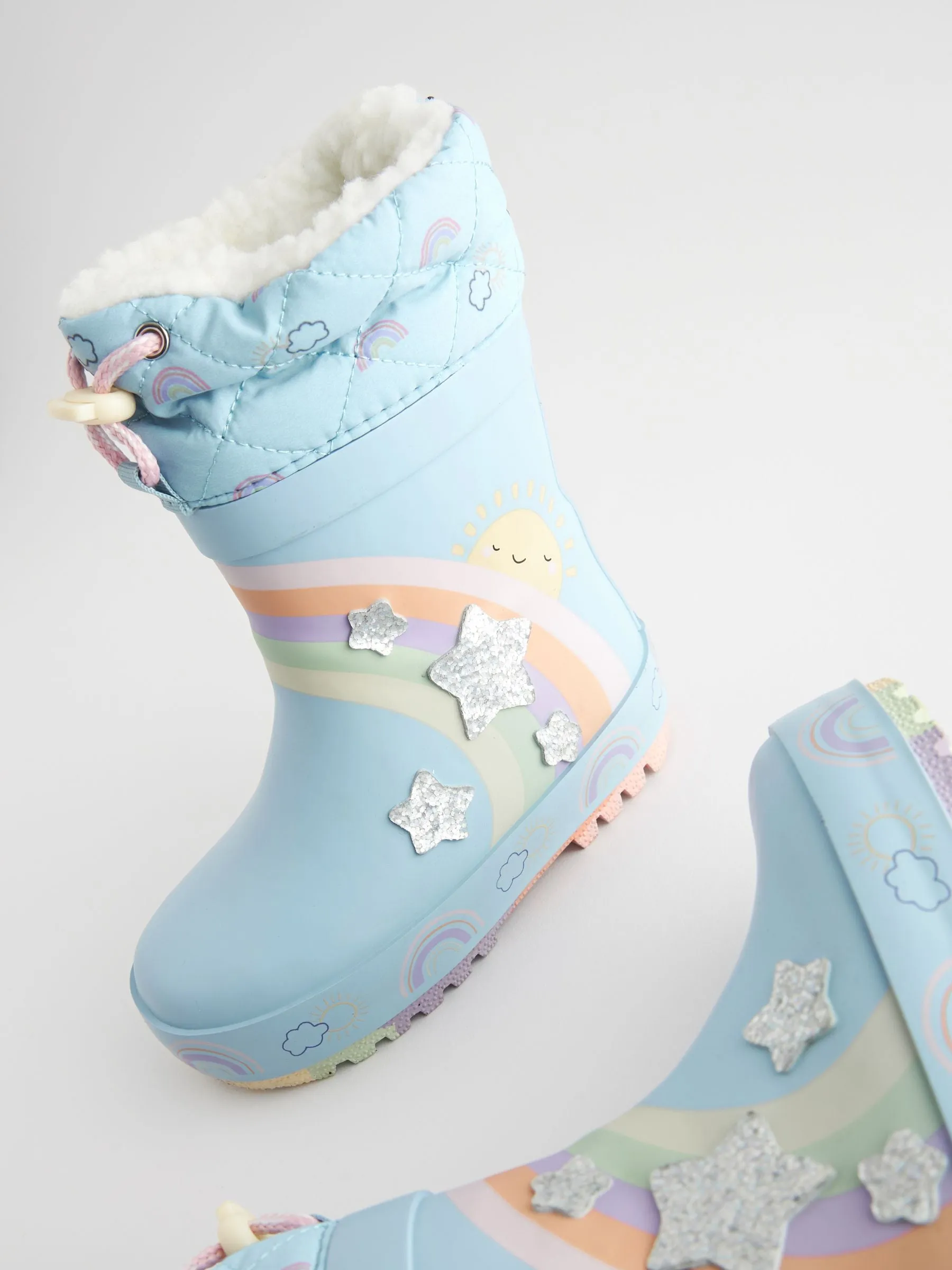 Blue Rainbow Cuff Wellies