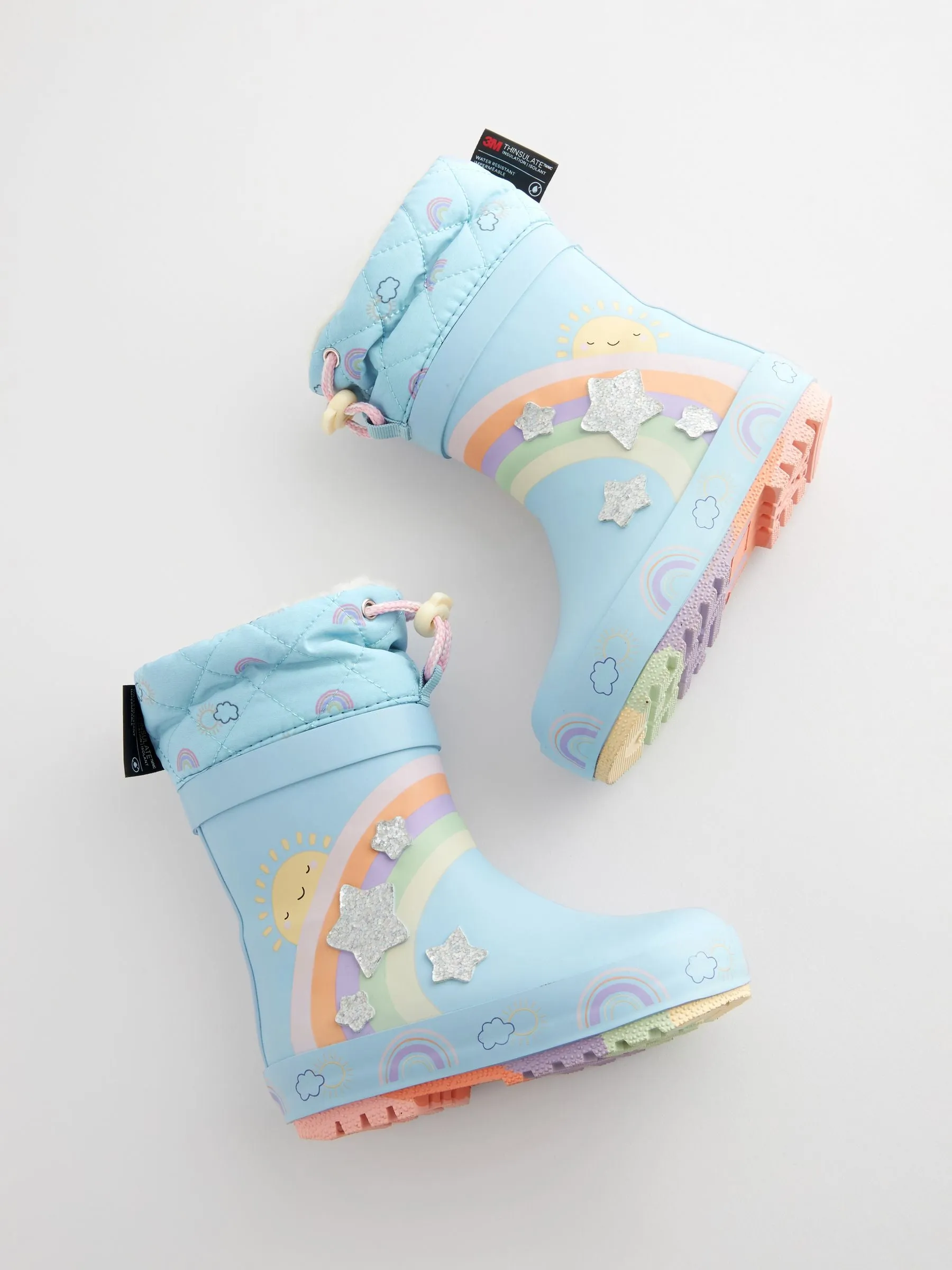 Blue Rainbow Cuff Wellies