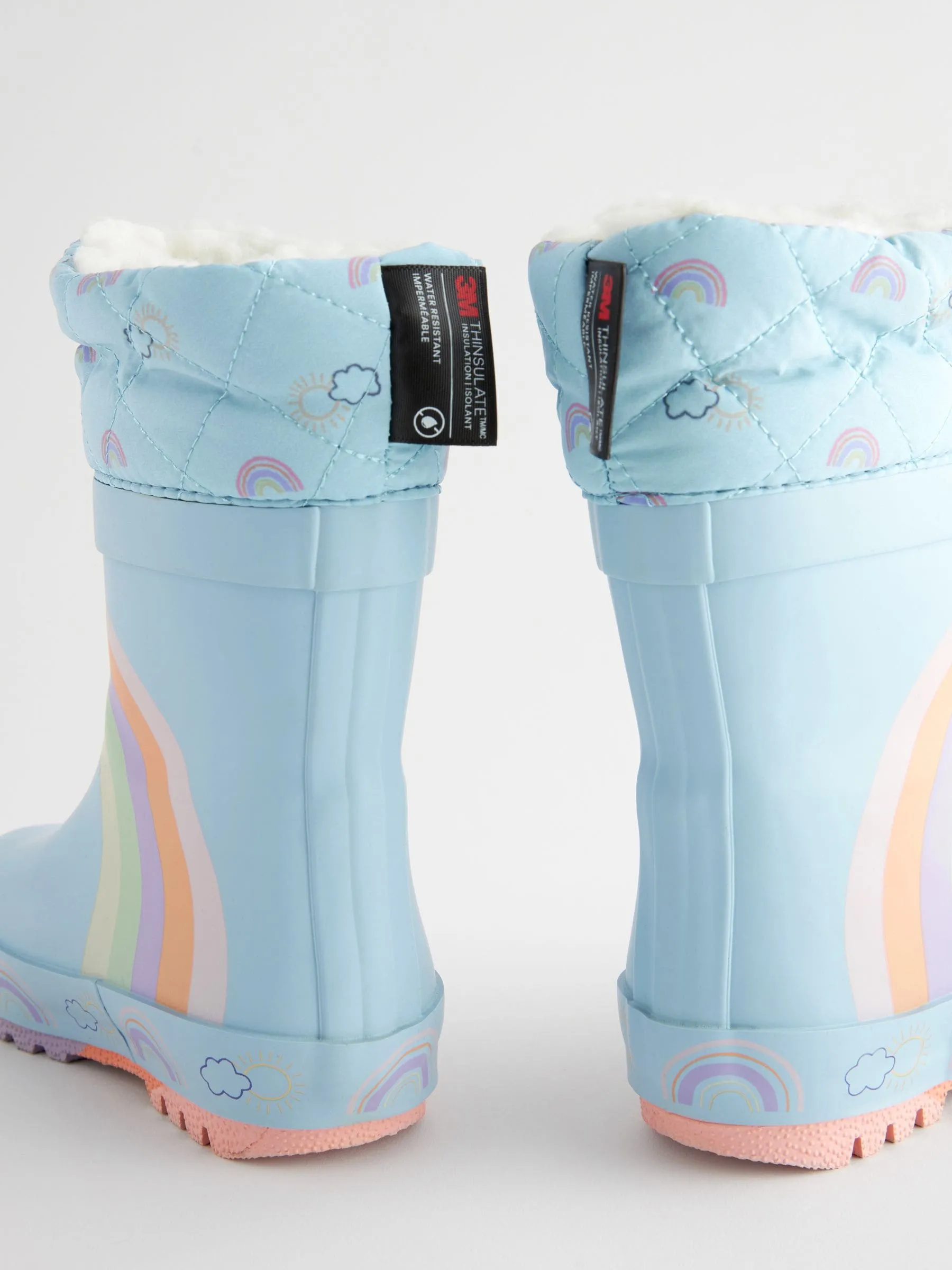 Blue Rainbow Cuff Wellies