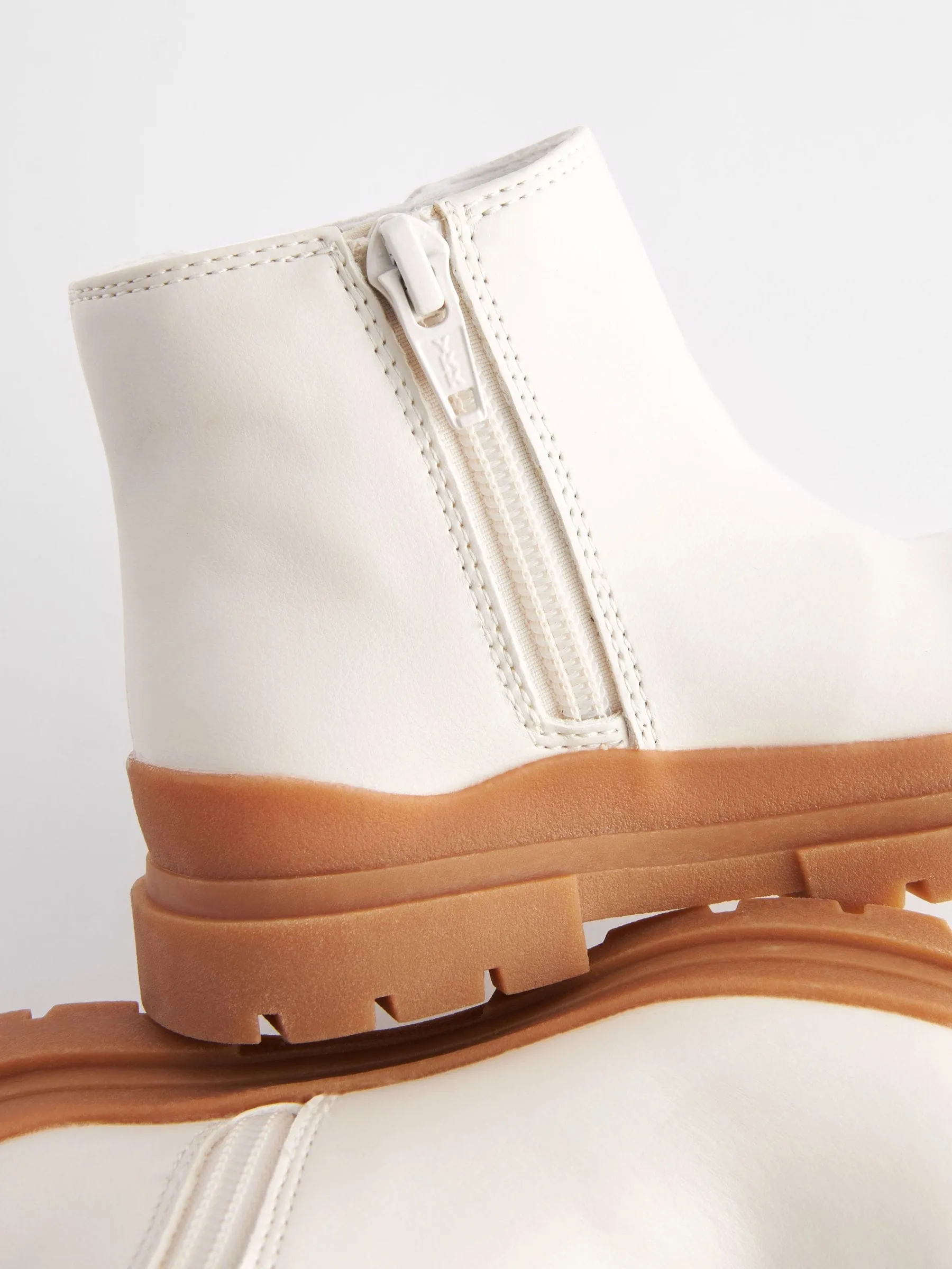 Bone White Chunky Sole Chelsea Boots