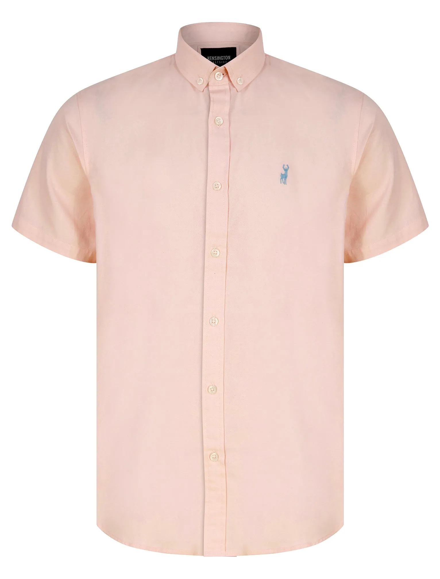 Buster Short Sleeve Cotton Twill Shirt in Ballet Slipper Pink - Kensington Eastside