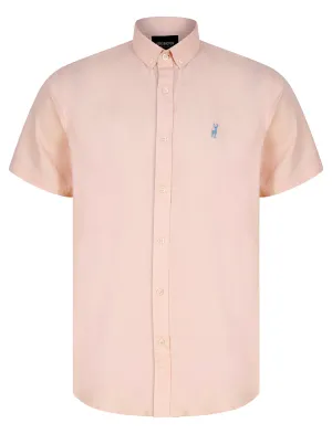 Buster Short Sleeve Cotton Twill Shirt in Ballet Slipper Pink - Kensington Eastside