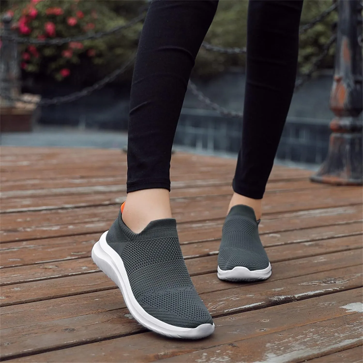 Casual Breathable Shoes for Men Versatile Slip On Sock Shoes Fashion Lightweight Labor Work Shoe Cushion Sneakers