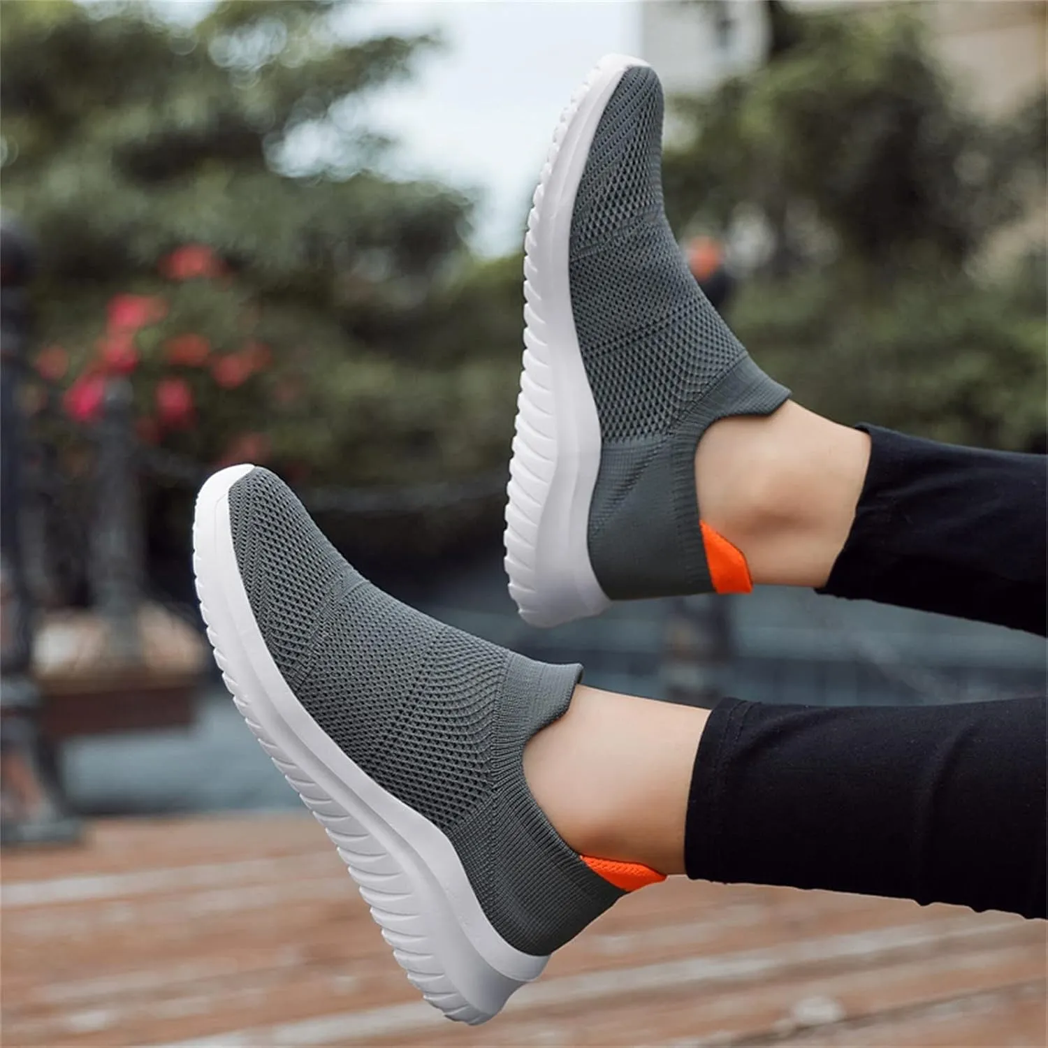 Casual Breathable Shoes for Men Versatile Slip On Sock Shoes Fashion Lightweight Labor Work Shoe Cushion Sneakers