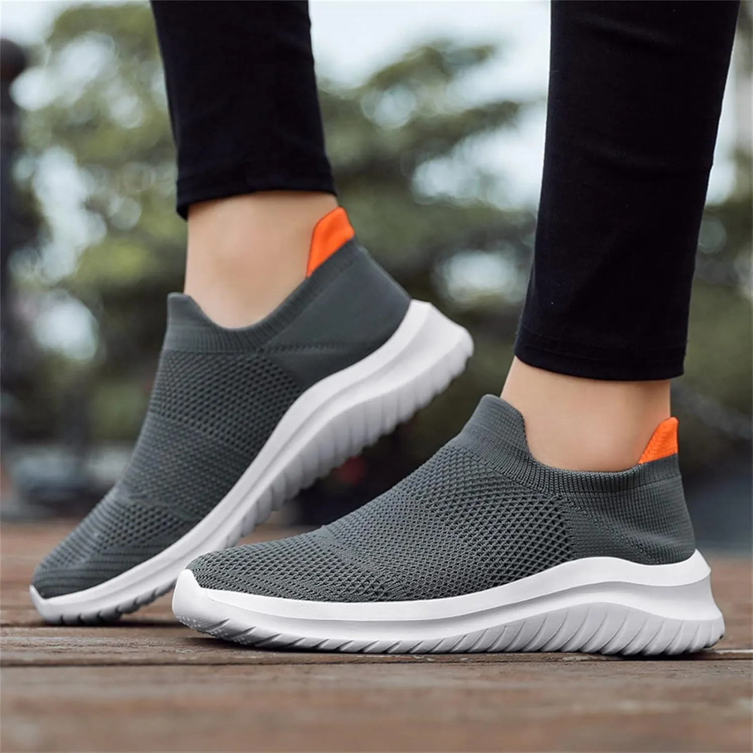 Casual Breathable Shoes for Men Versatile Slip On Sock Shoes Fashion Lightweight Labor Work Shoe Cushion Sneakers