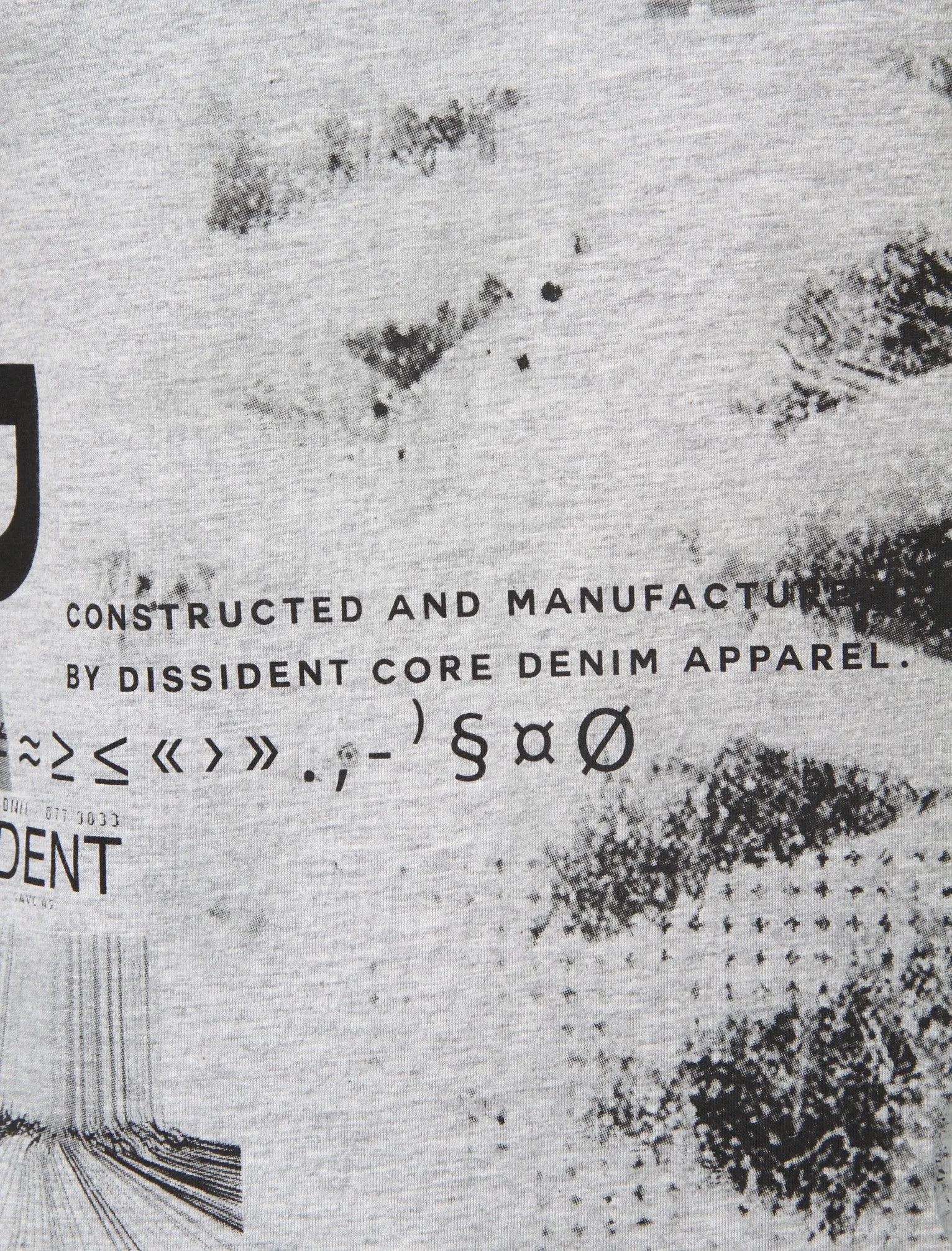 Convex Motif Cotton T-Shirt In Light Grey Marl - Dissident