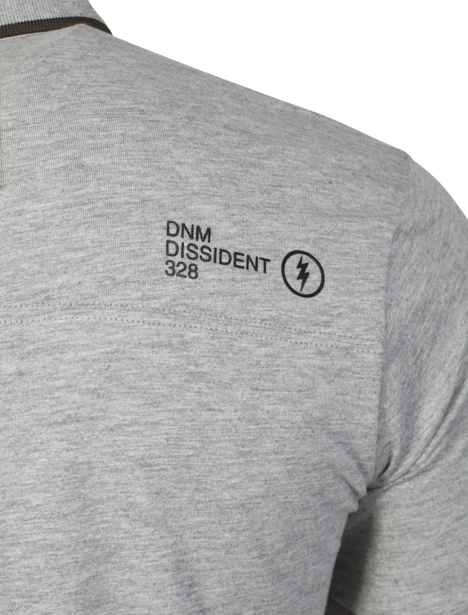 Cotton Polo Shirt in Light Grey Marl - Dissident