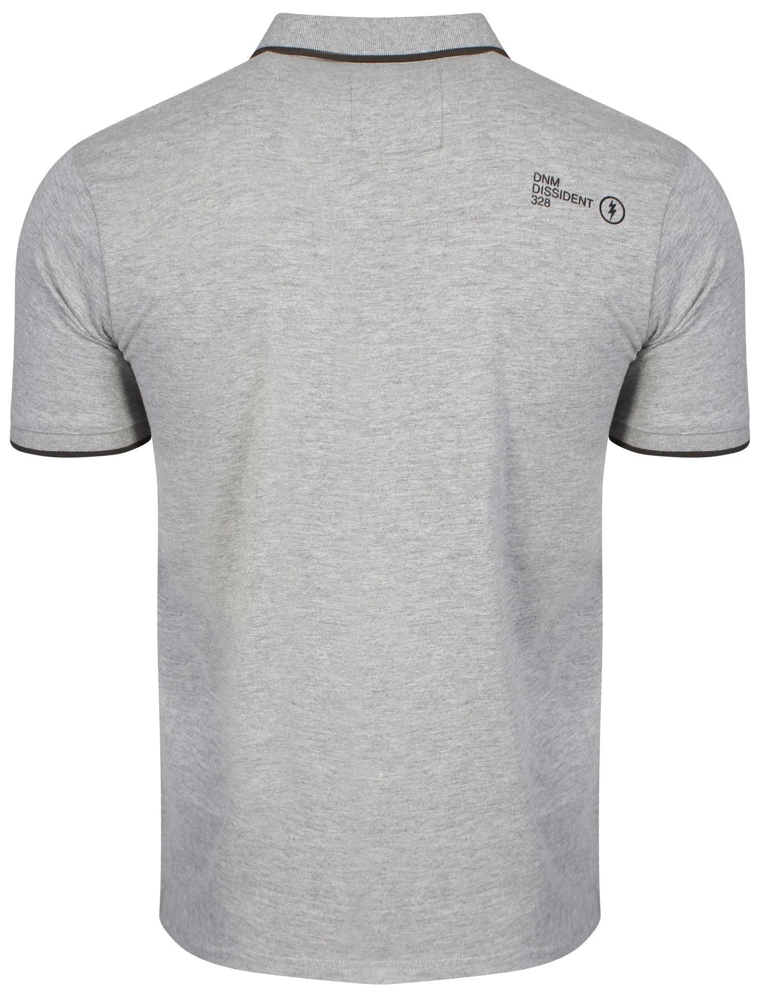 Cotton Polo Shirt in Light Grey Marl - Dissident