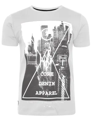 Crosser City Motif T-Shirt in White - Tokyo Laundry