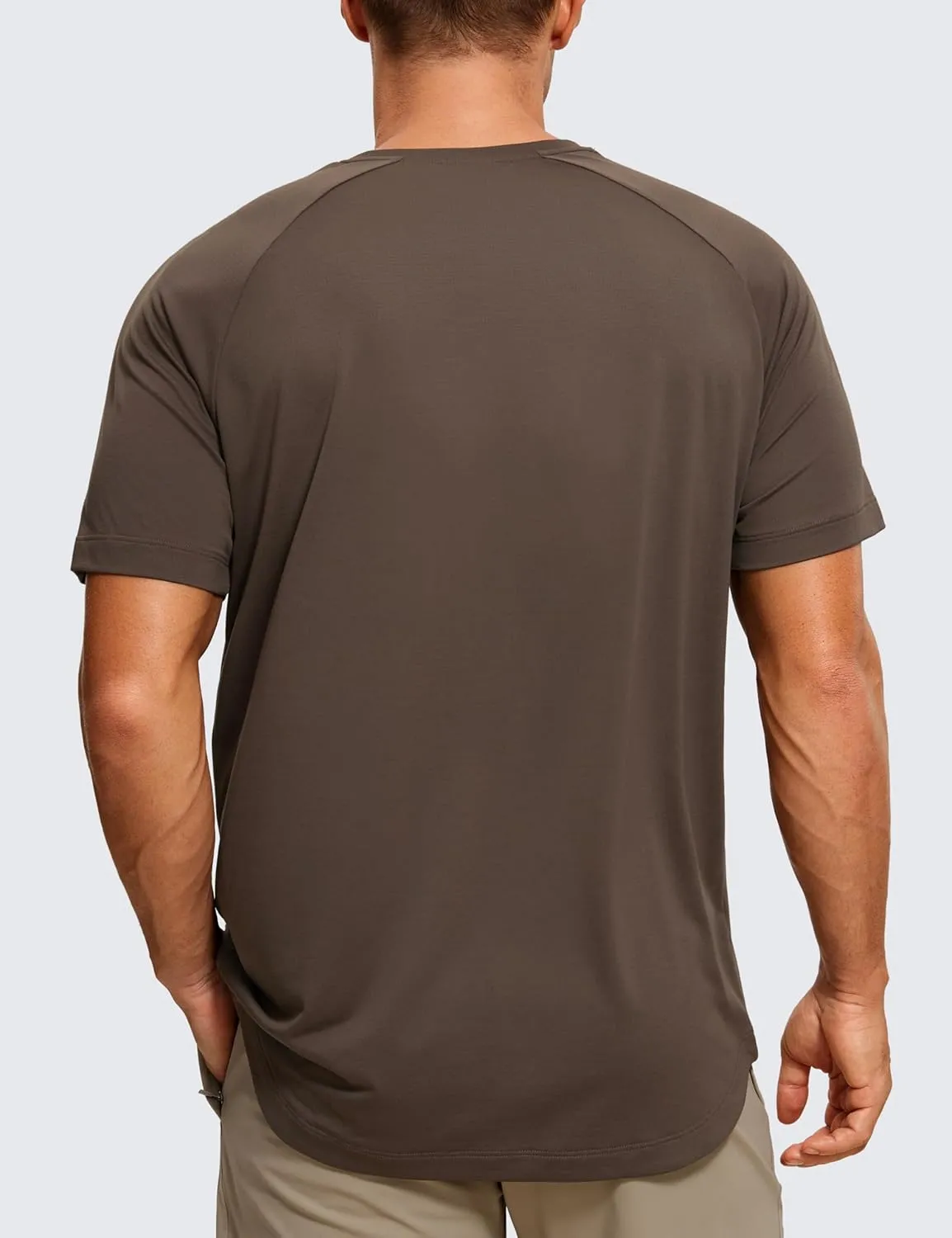 CRZ YOGA Lightweight Short Sleeve T-Shirt for Men Quick Dry Workout Running Athletic Tee Shirt Tops