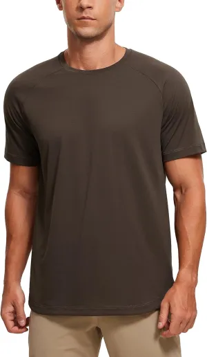 CRZ YOGA Lightweight Short Sleeve T-Shirt for Men Quick Dry Workout Running Athletic Tee Shirt Tops
