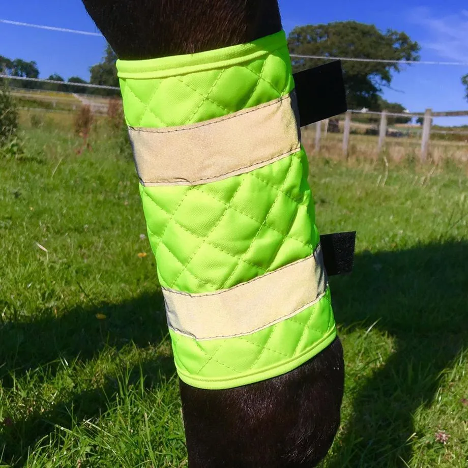 Equisafety Reflective Quilted Leg Boots - YELLOW
