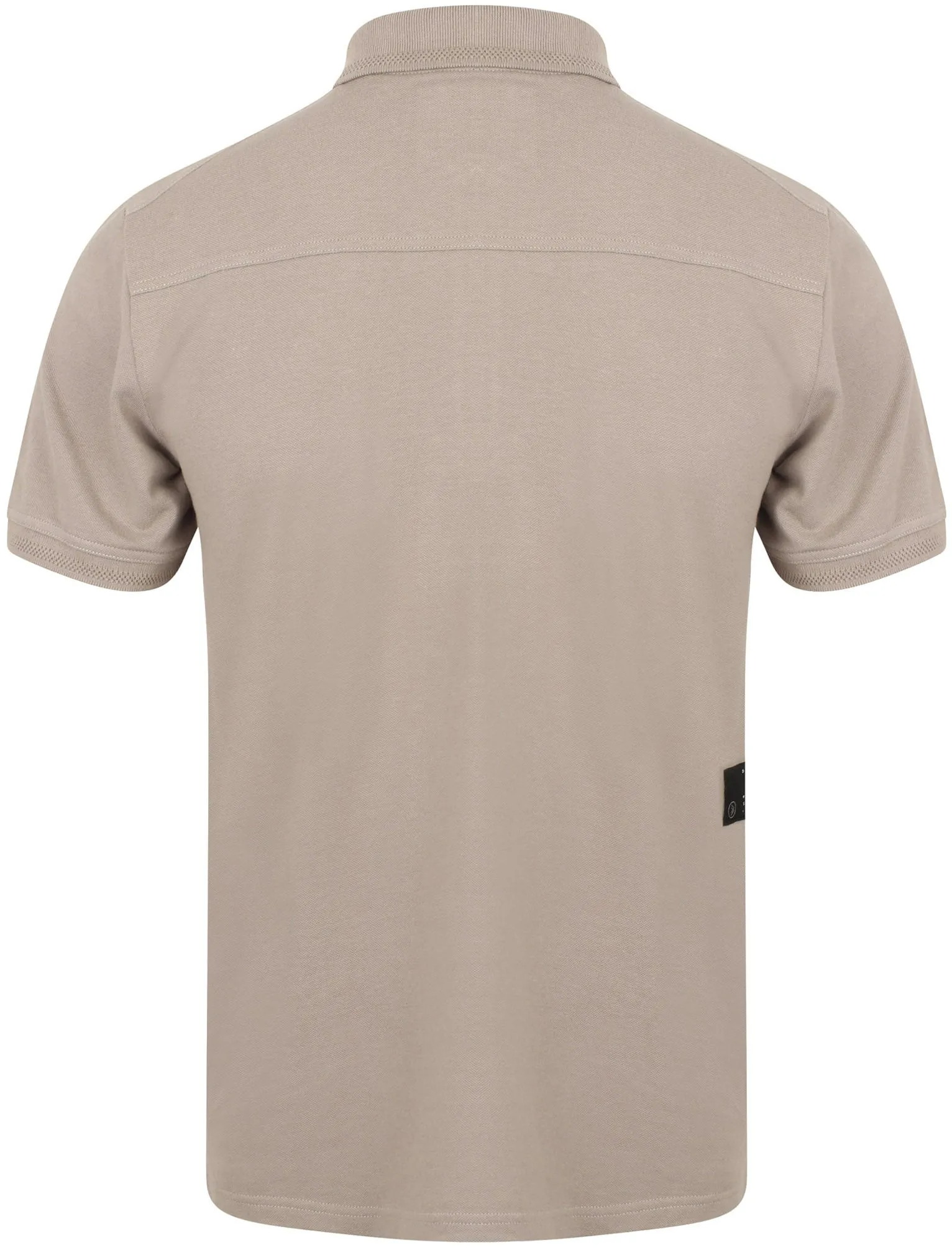 Fusa Cotton Pique Polo Shirt with Zip Collar In Elephant - Dissident