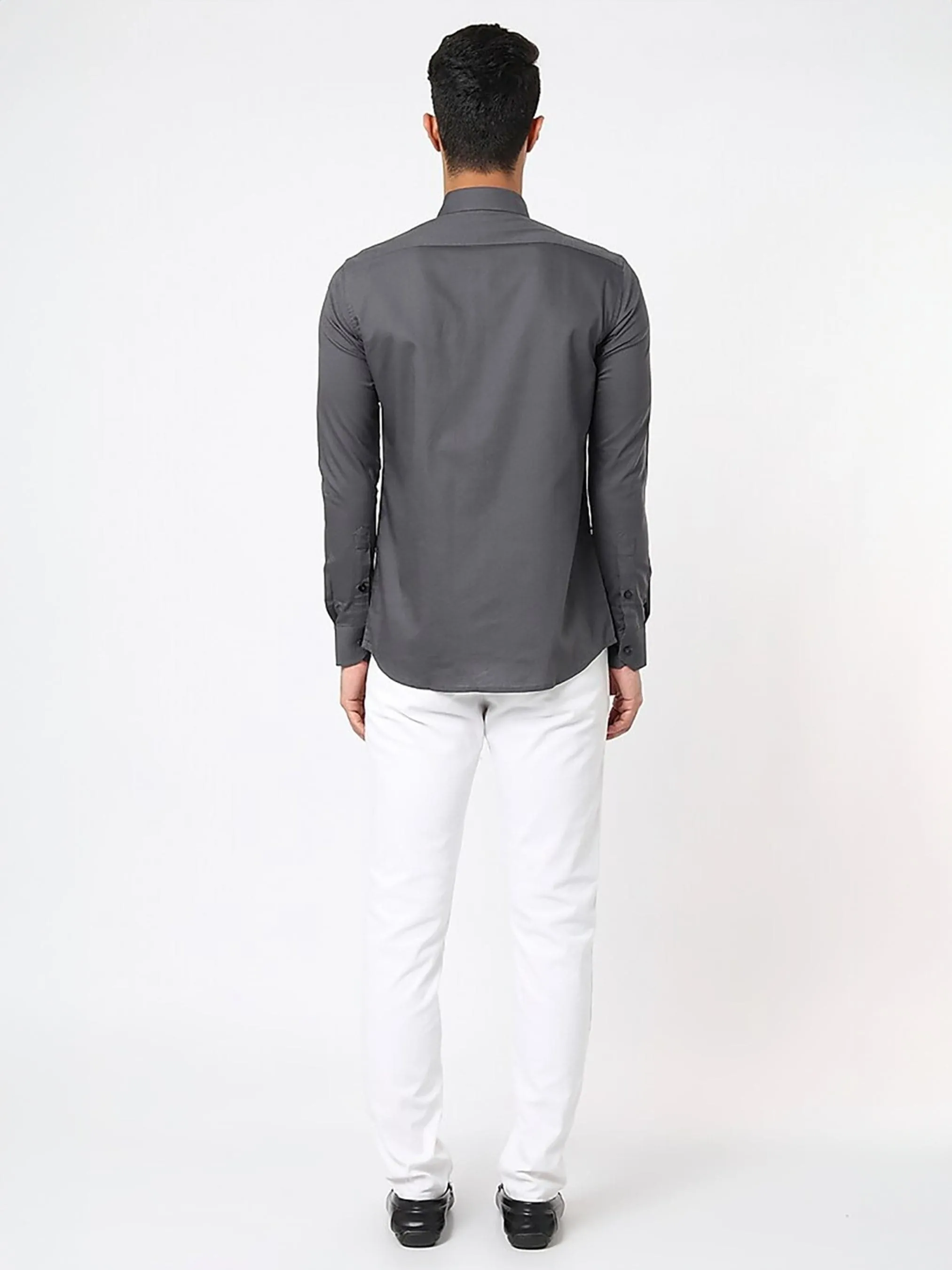 Harness Style Spread Collar Cotton Casual Shirt