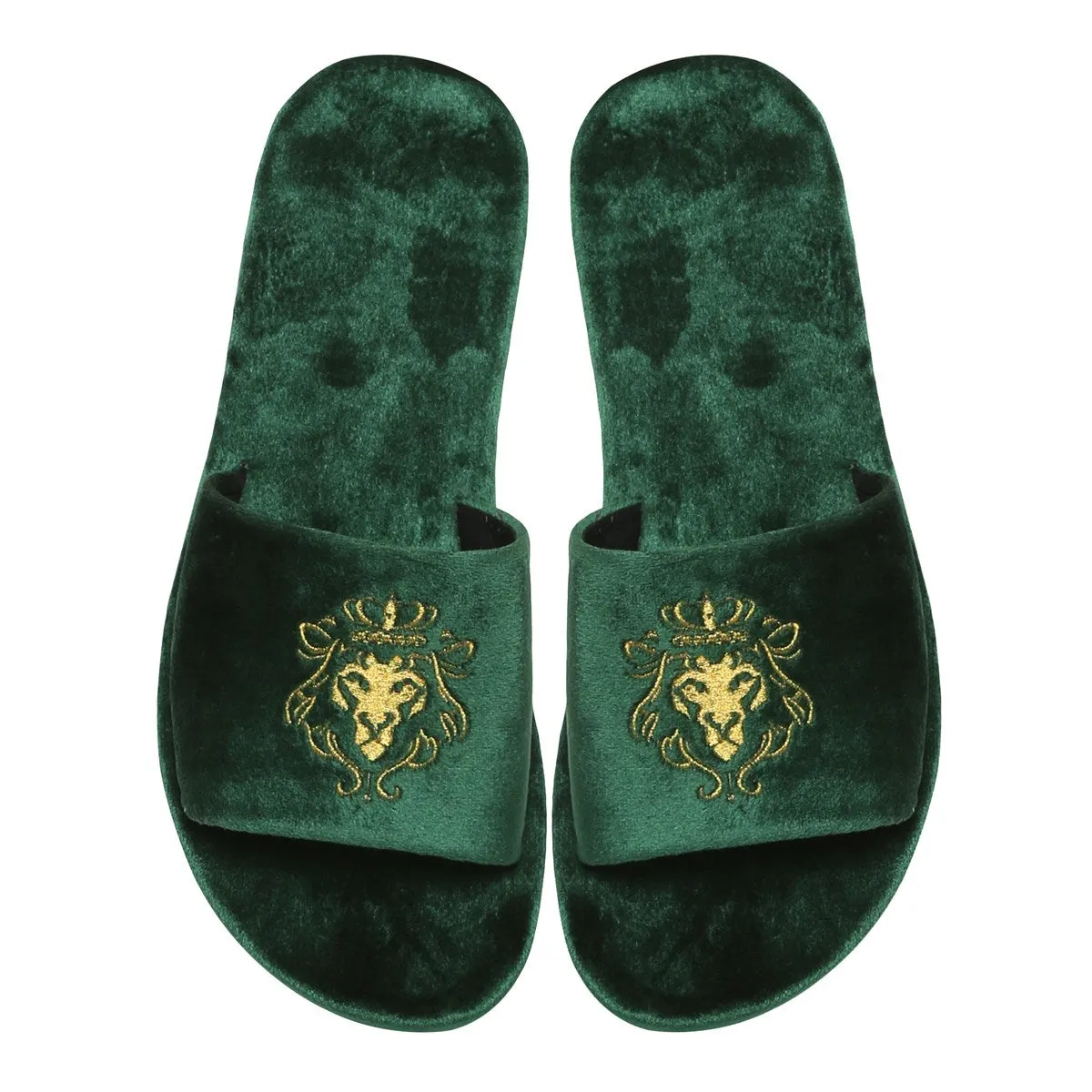Lioness Green Two Tone Full Velvet Women Slippers By Brune & Bareskin