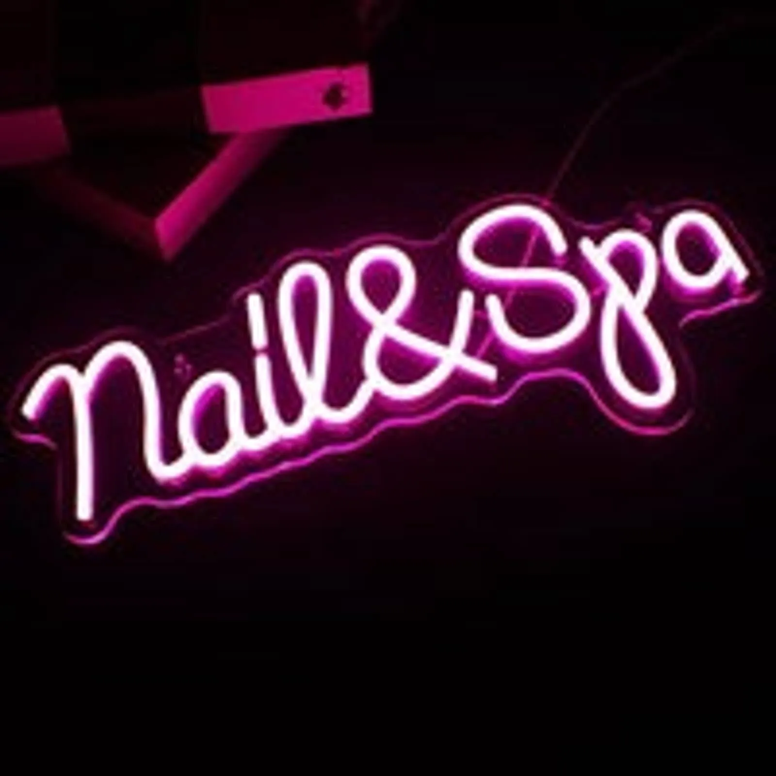Lovely Bright Pink Nail & Spa LED Night Light Business Salon Decor