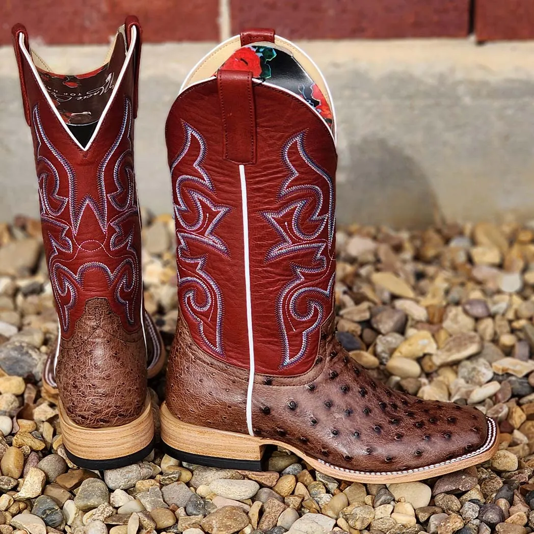 Macie Bean Women's Full Quill Tobacco Ostrich Boot