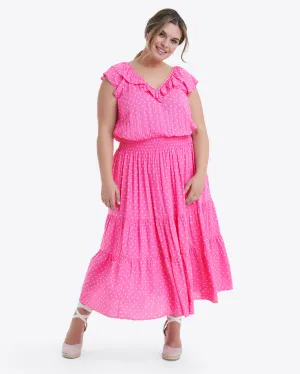Marie Midi Dress in Polka Dots