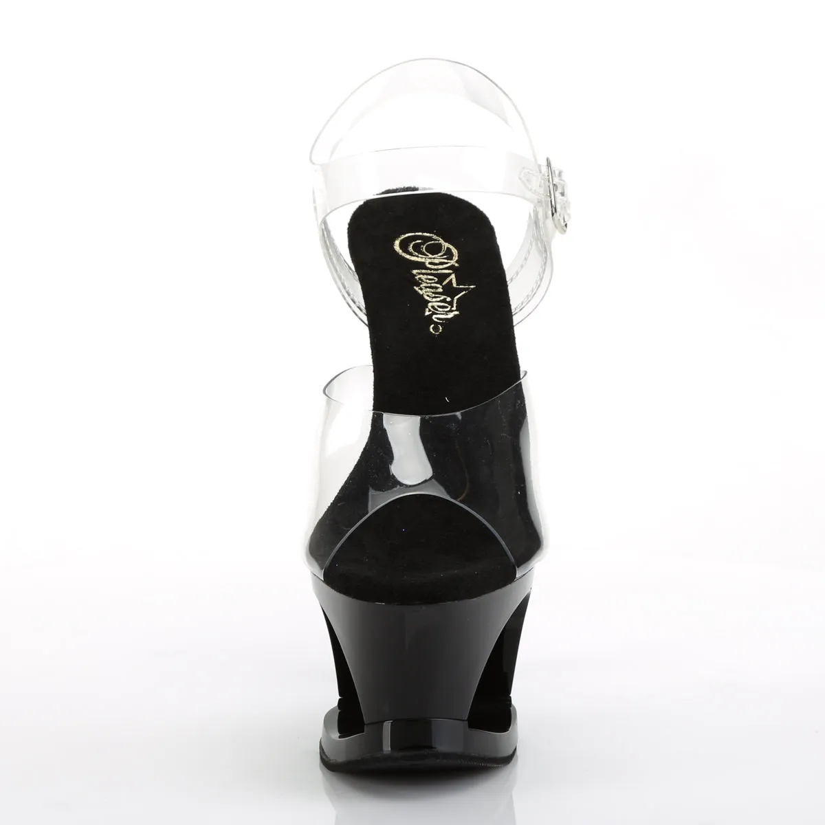 MOON-708HRS 7" Heel Clear Black with Red Pole Dancing Shoes