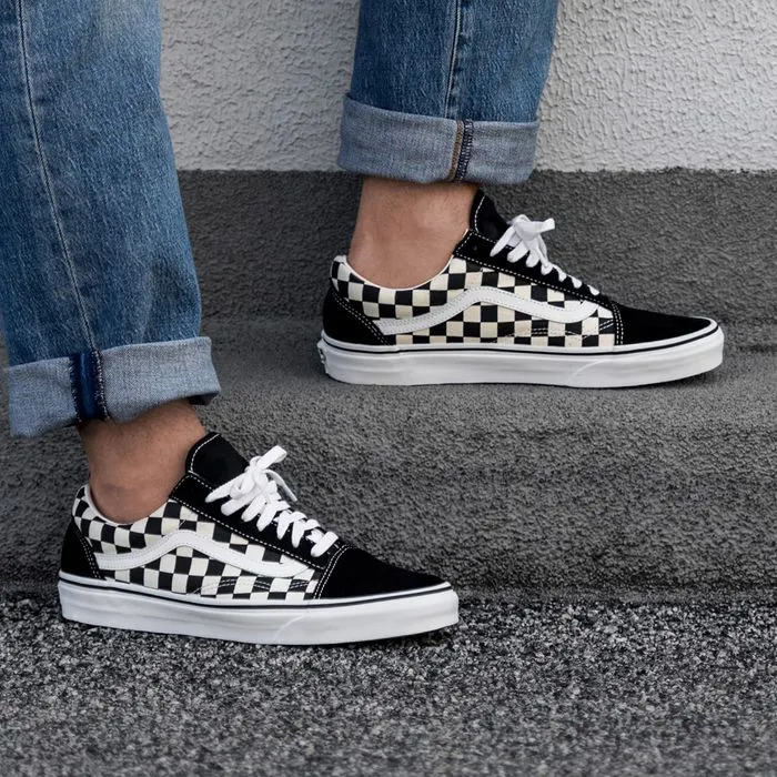 Old Skool - (Primary Check) White-Black