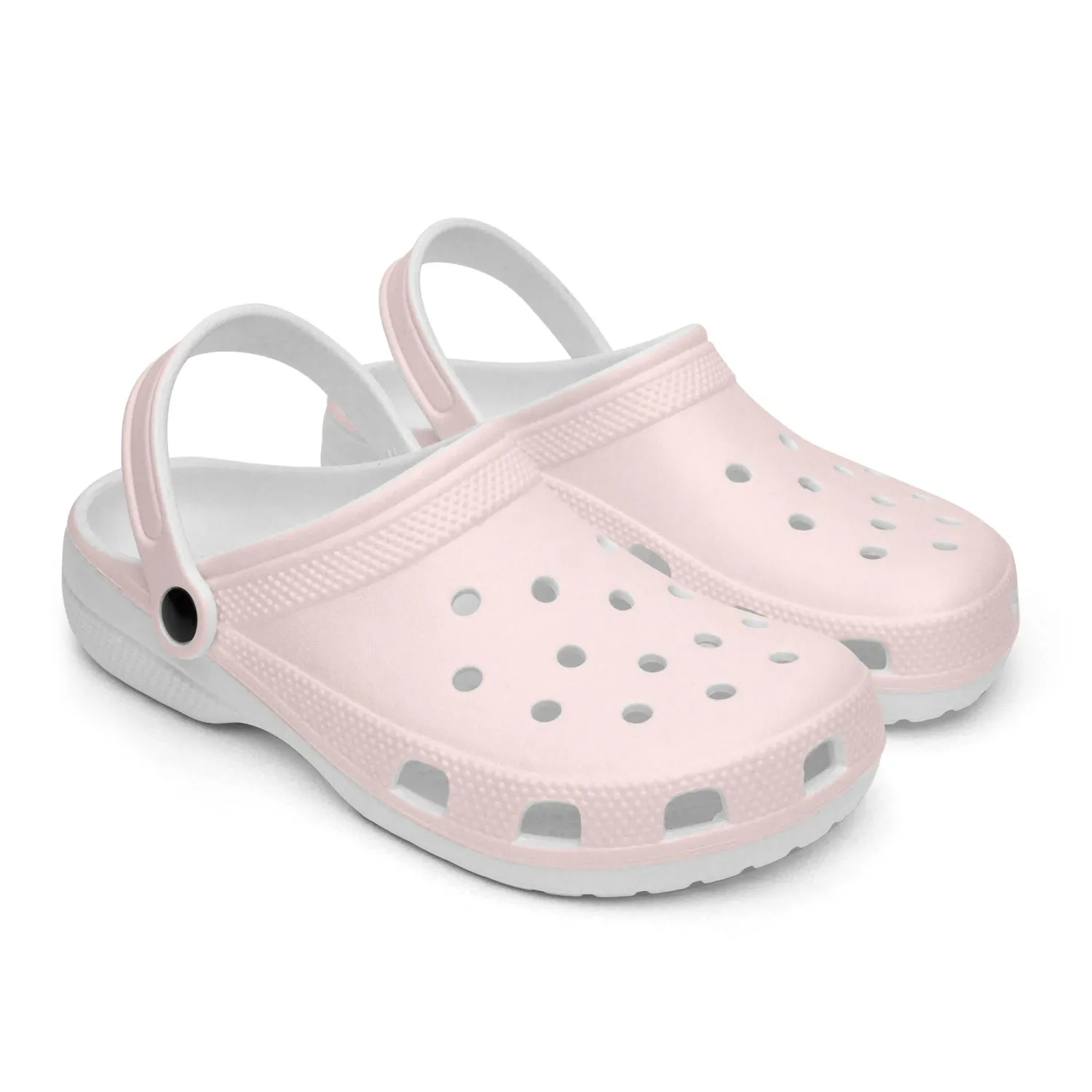 Pastel Pink Color Unisex Clogs, Best Solid Pastel Pink Color Unisex Classic Lightweight Best Sandals For Men or Women