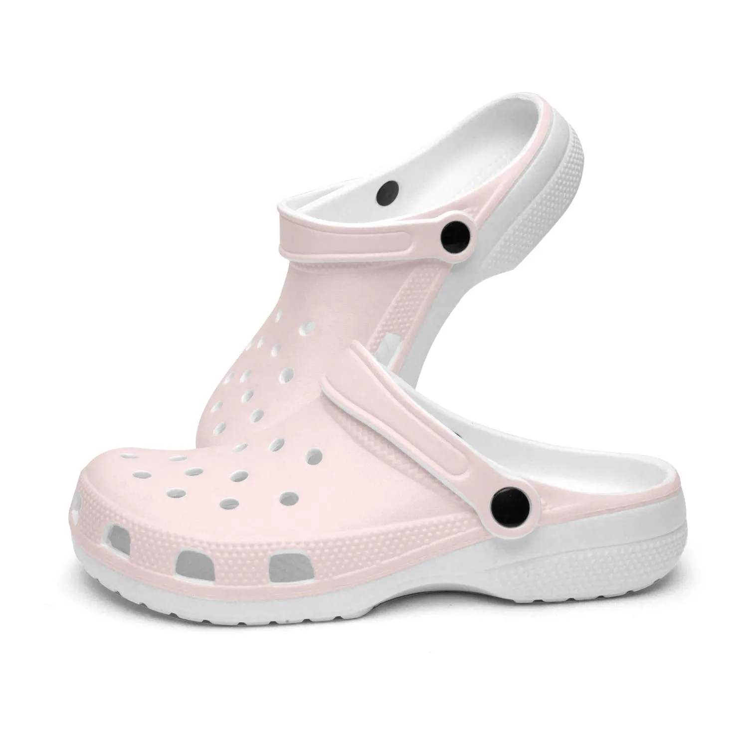 Pastel Pink Color Unisex Clogs, Best Solid Pastel Pink Color Unisex Classic Lightweight Best Sandals For Men or Women