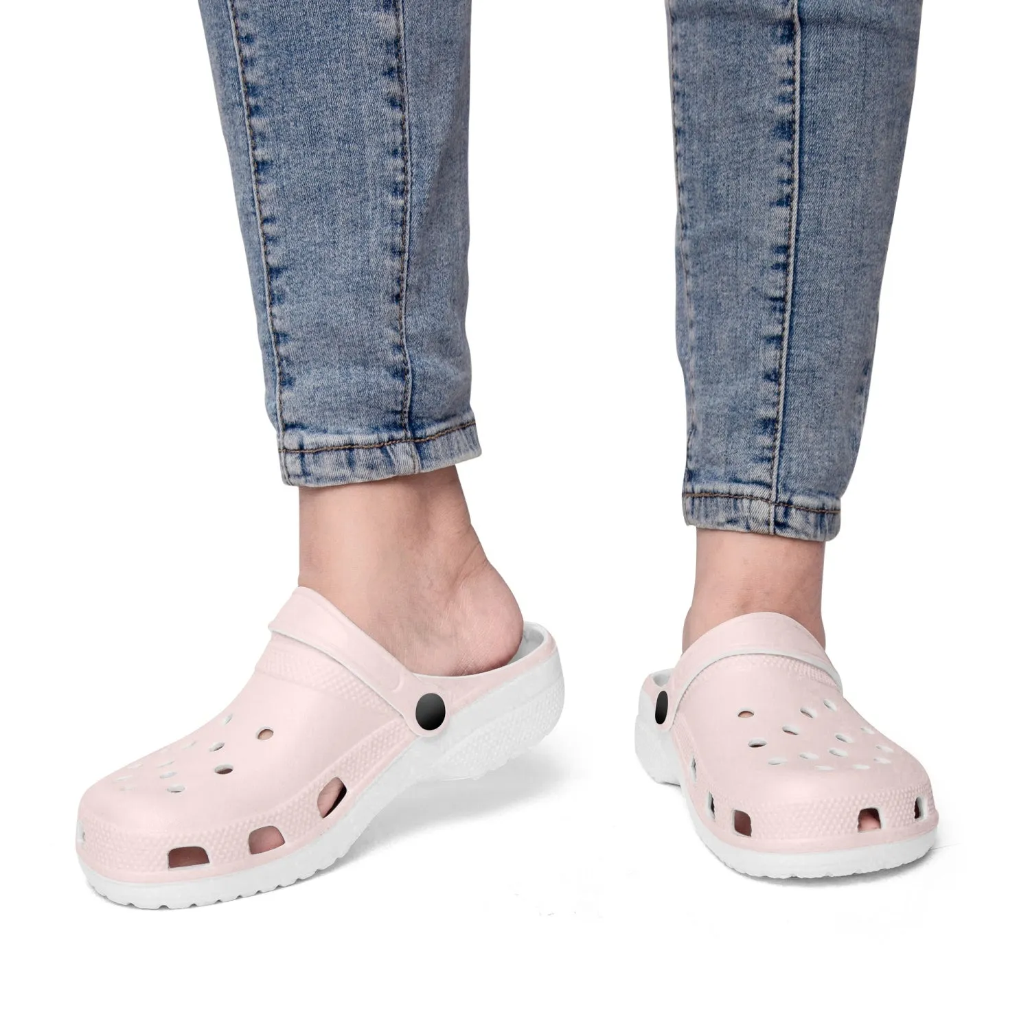 Pastel Pink Color Unisex Clogs, Best Solid Pastel Pink Color Unisex Classic Lightweight Best Sandals For Men or Women