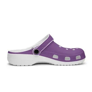 Pastel Purple Color Unisex Clogs, Best Solid Purple Color Unisex Clogs Beach or Pool Designer Sandals For Men or Women