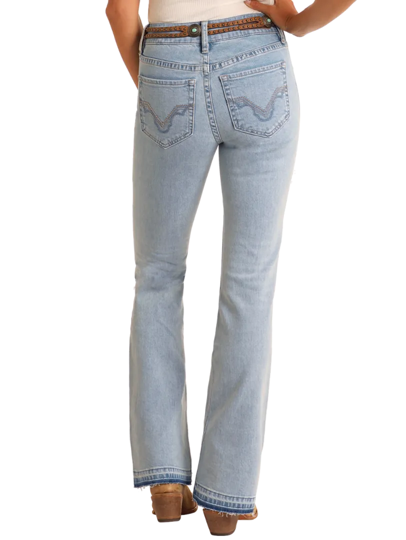 Rock & Roll Women's Distressed High Rise Bootcut Jeans