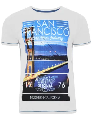 San Fran Motif T-Shirt in White - Dissident
