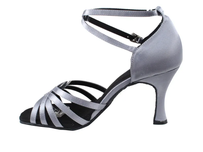 Sera Series Grey Satin Dance Sandals