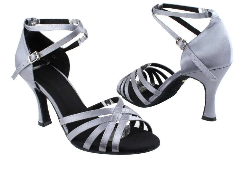 Sera Series Grey Satin Dance Sandals
