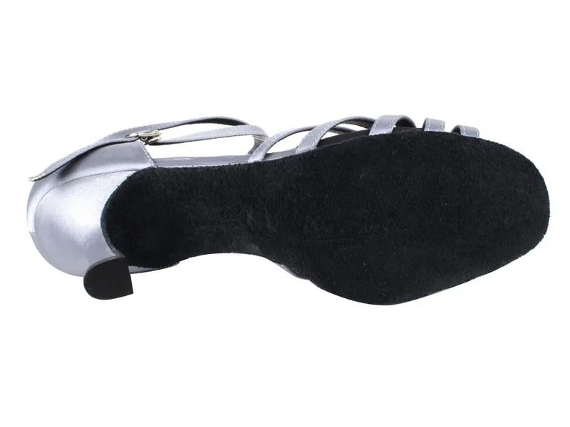Sera Series Grey Satin Dance Sandals