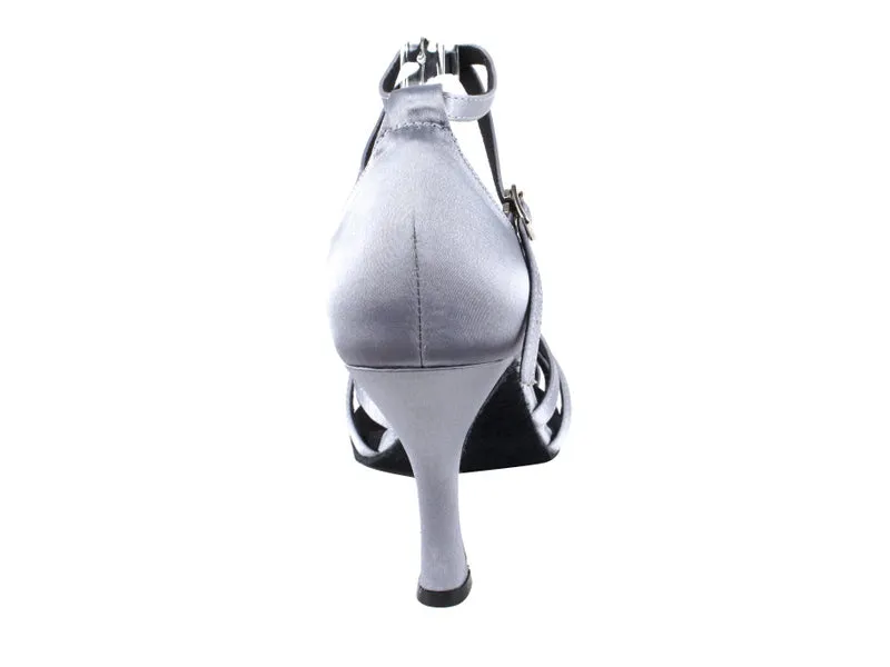 Sera Series Grey Satin Dance Sandals