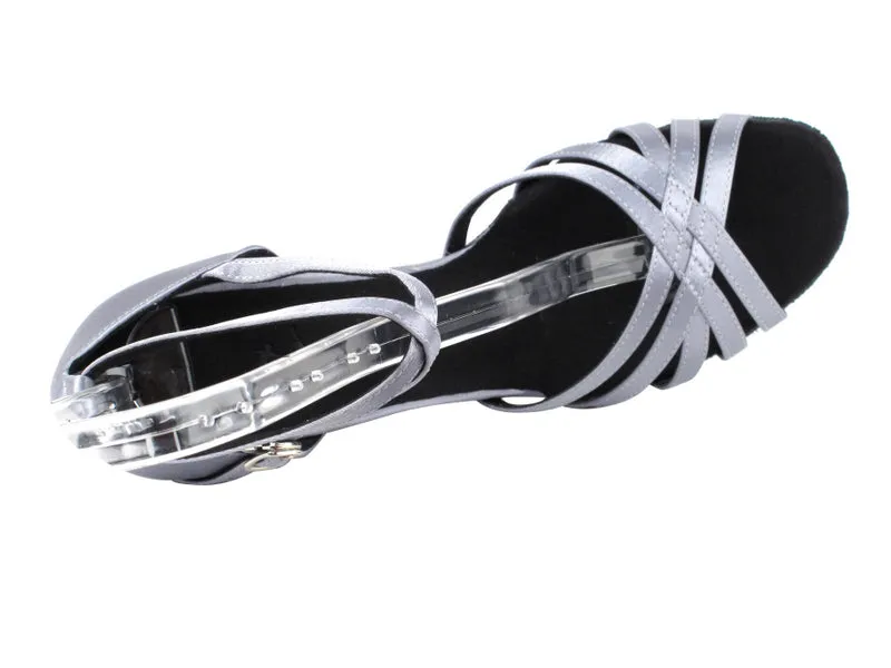 Sera Series Grey Satin Dance Sandals