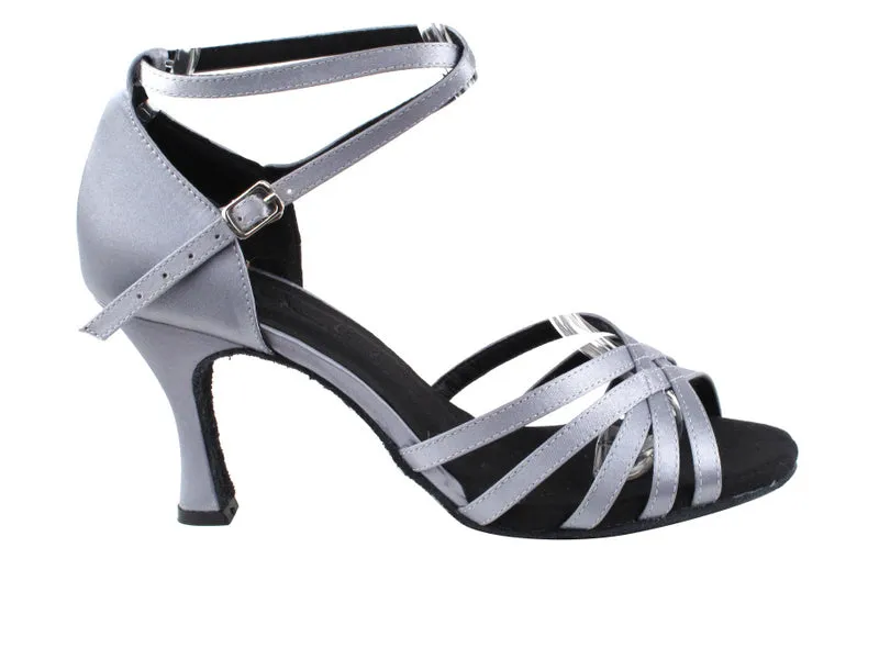 Sera Series Grey Satin Dance Sandals