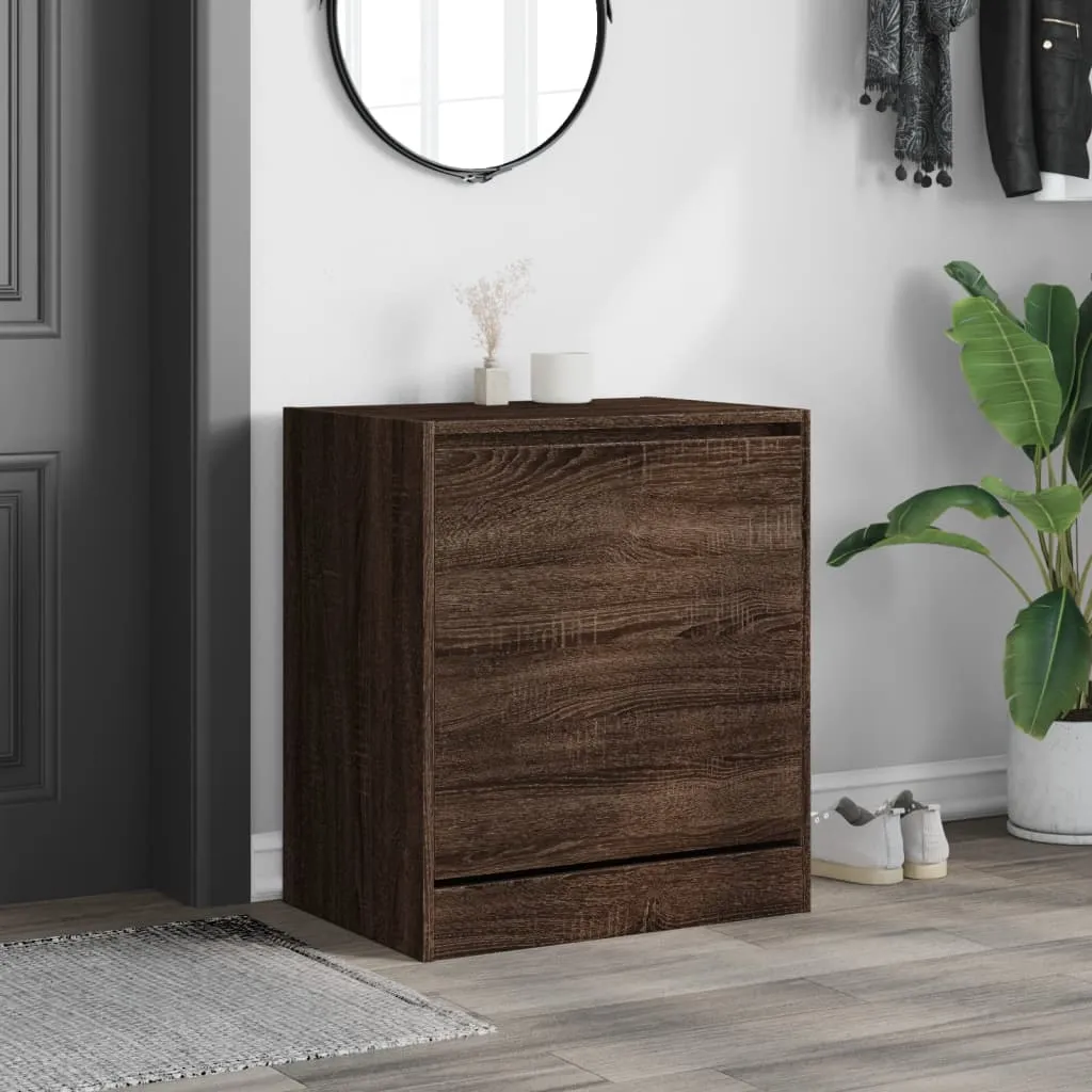 Shoe Cabinet Brown Oak 60x42x69 cm Engineered Wood