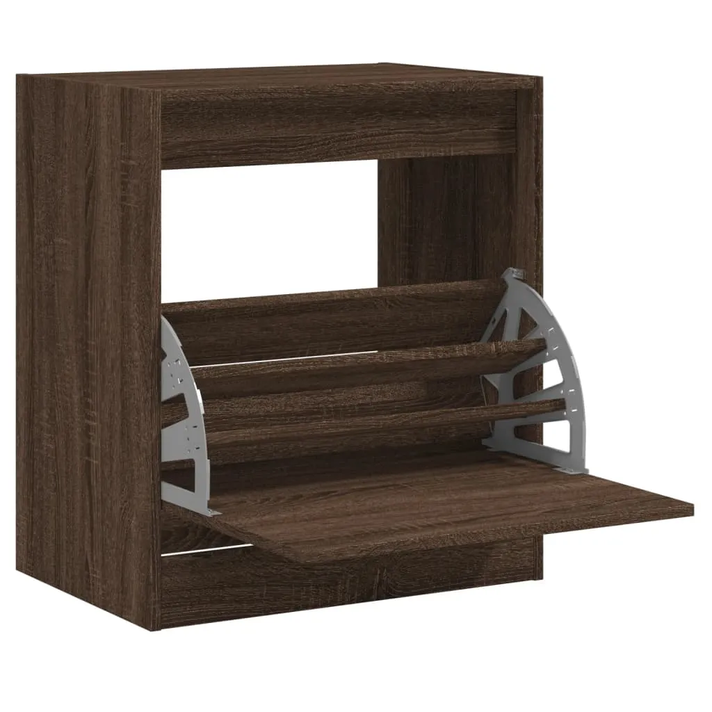 Shoe Cabinet Brown Oak 60x42x69 cm Engineered Wood