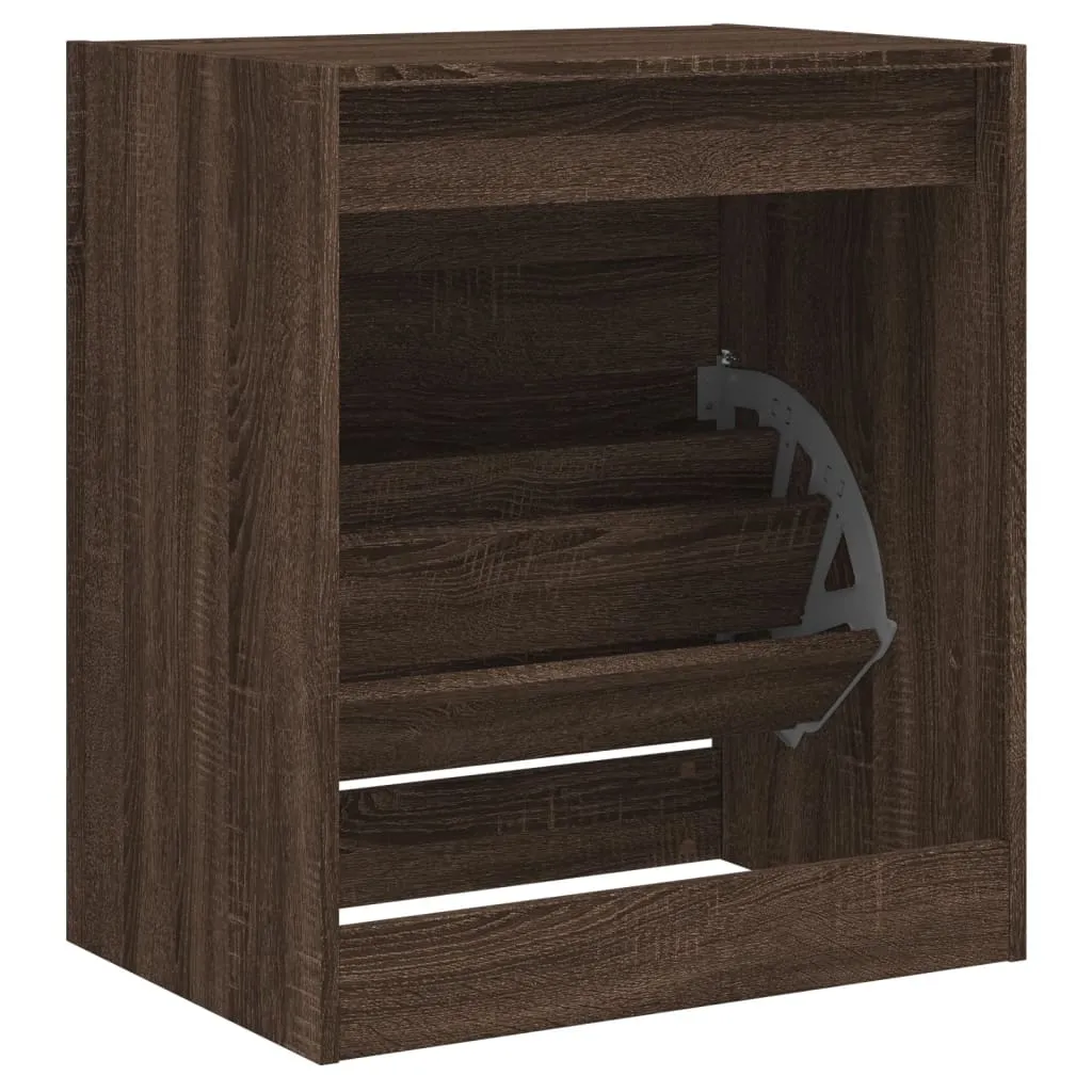 Shoe Cabinet Brown Oak 60x42x69 cm Engineered Wood
