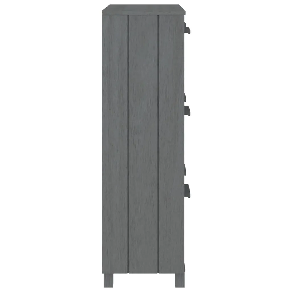 Shoe Cabinet HAMAR Dark Grey 59.5x35x117 cm Solid Wood Pine
