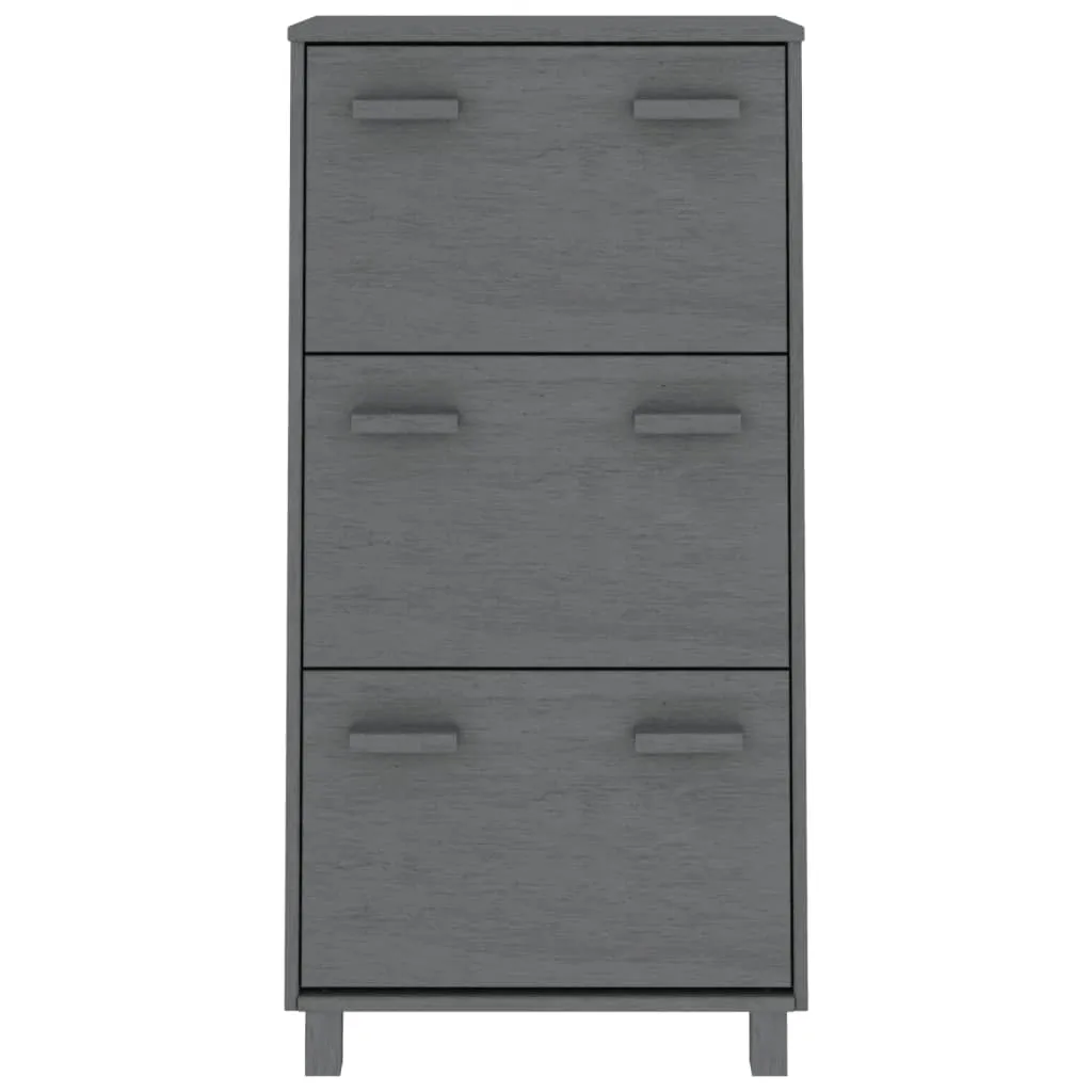 Shoe Cabinet HAMAR Dark Grey 59.5x35x117 cm Solid Wood Pine