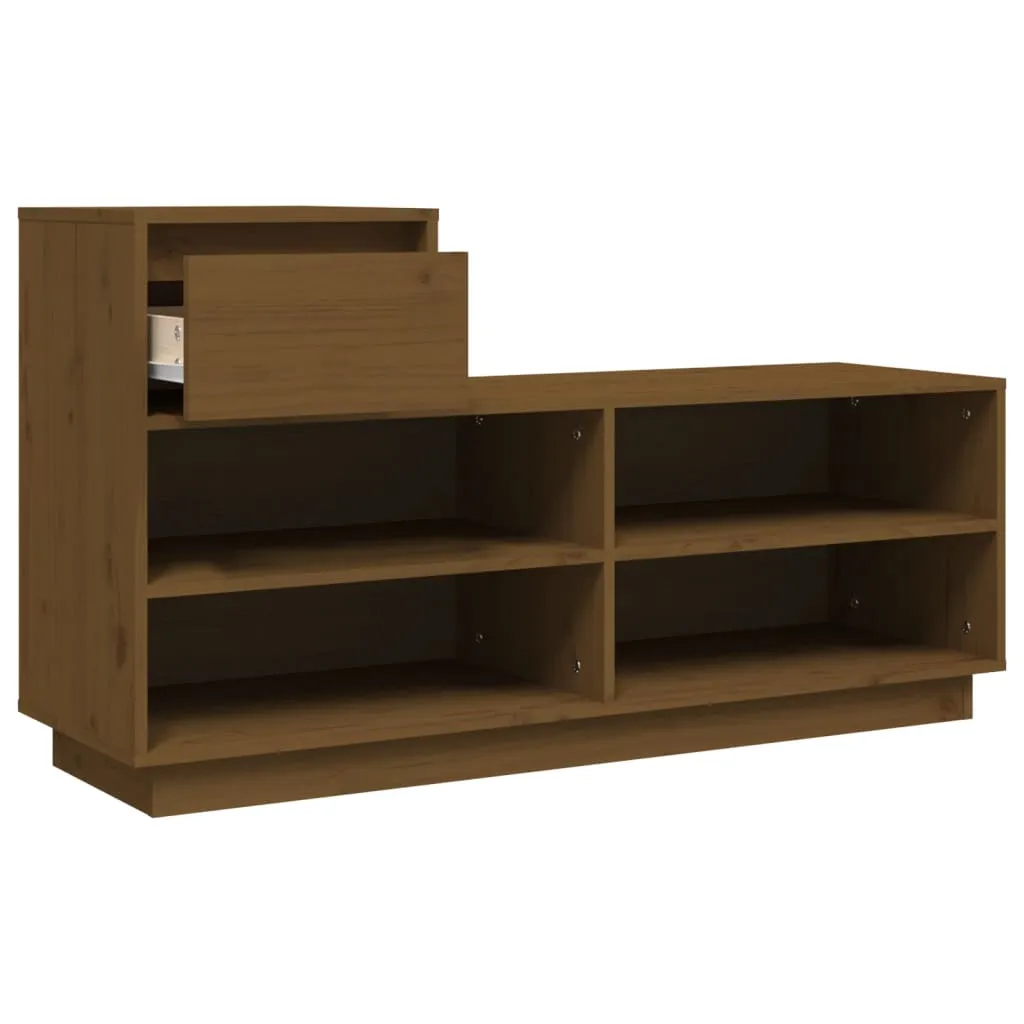 Shoe Cabinet Honey Brown 110x34x61 cm Solid Wood Pine