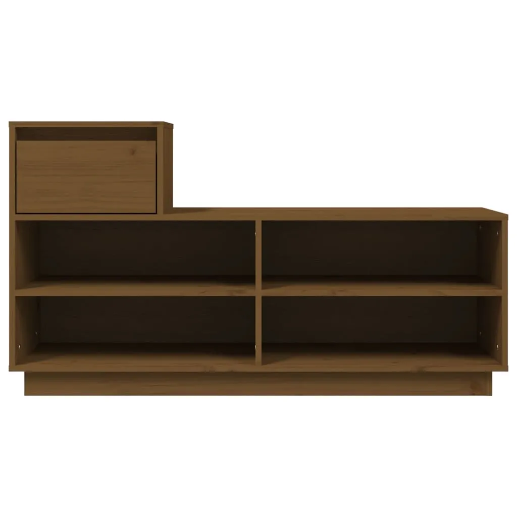 Shoe Cabinet Honey Brown 110x34x61 cm Solid Wood Pine