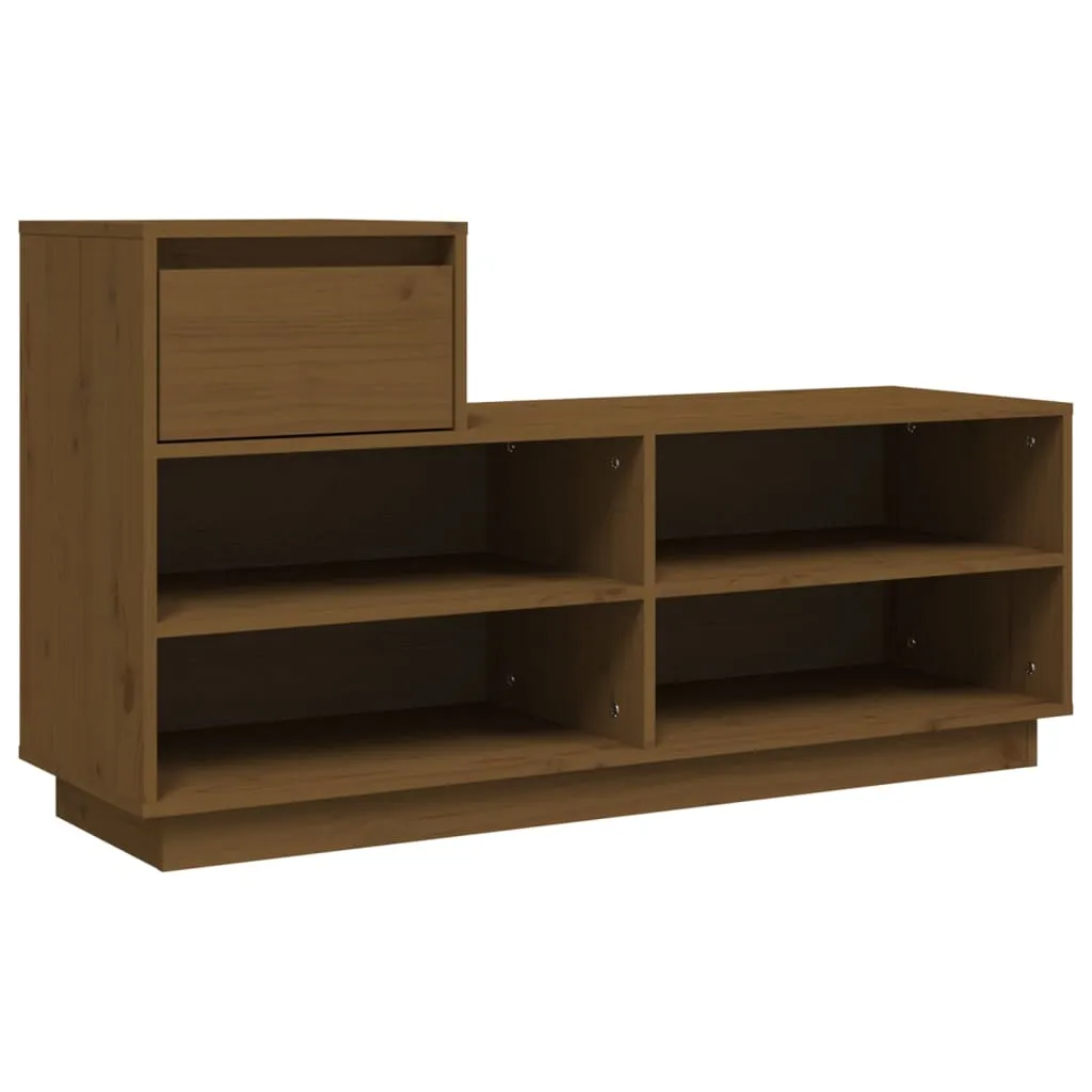 Shoe Cabinet Honey Brown 110x34x61 cm Solid Wood Pine