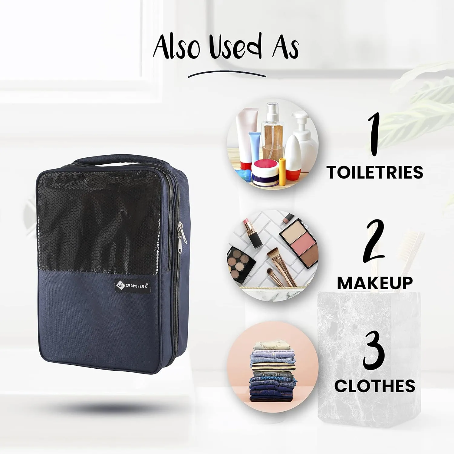 Shopoflux® Shoes Bag for Travel | Footwear Organizer Pouch | Multi-Purpose Portable Foldable Organizer | Travelling Shoe Holder Storage Bag