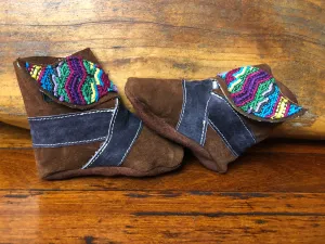 Size 19 Baby Ninja Boots - Brown and Black Aztec